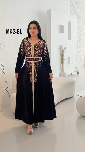 جلابيه مخمل تطريز مغربي