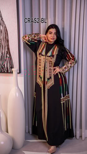 بشت عسيري كريب تطريز ملون