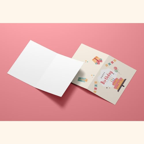 بطاقة عيد ميلاد مع ظرف مقاس ( 16.5 * 12 سم )