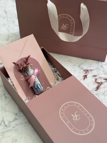 بوكس لوضع مبلغ مالي فيه كهدية + بطاقة تهنئة وظرف م...