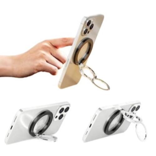 مسكة هاتف مغناطيسي مزدوج الحلقة قابل للتعديل من ال...
