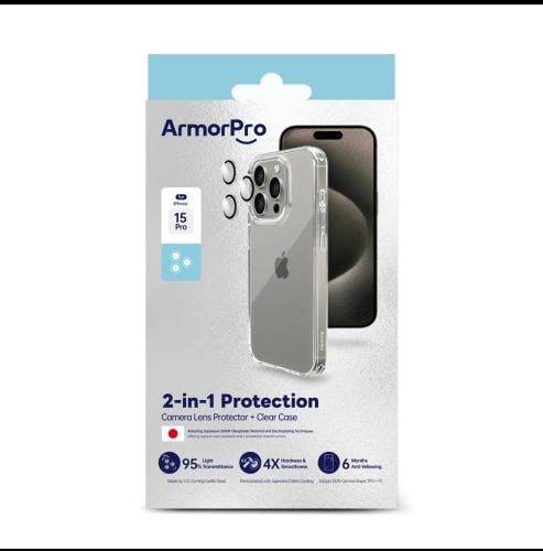ArmorPro 2-in-1 Combo (Clear Camera Lens & Clear C...