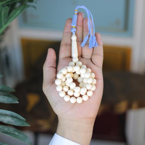 Royal Bakelite rosary - creamy marbled (ivory color)