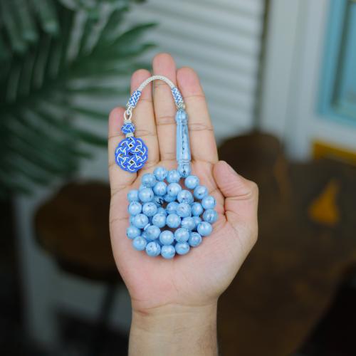 سبحة "لازورد الملكية" – النقش الطبيعي والناعم