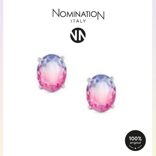 حلق فاشن فضي حجر الزيركون البنفسجي