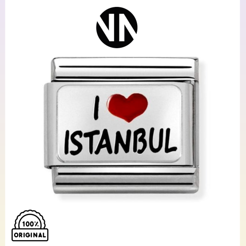 شكل تركيب كلاسك عبارة ilove istanbul لون فضي