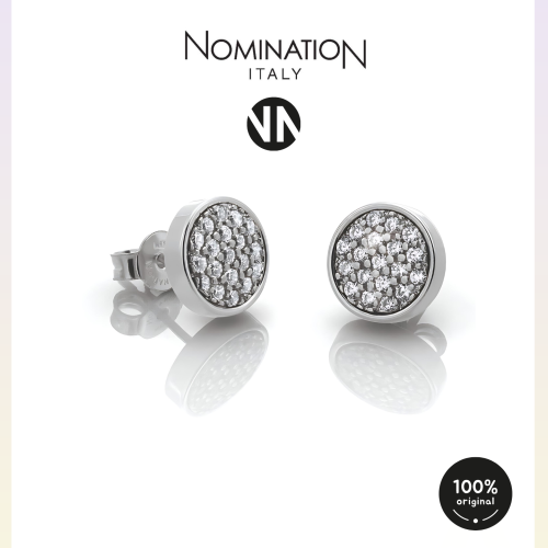 حلق نومينيشن حجر زيركون لون ابيض