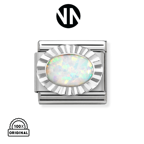 شكل تركيب كلاسيك حجر بيضاوي WHITE OPAL