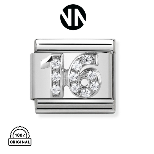 شكل تركيب كلاسك فضي رقم 16 زيركون ابيض