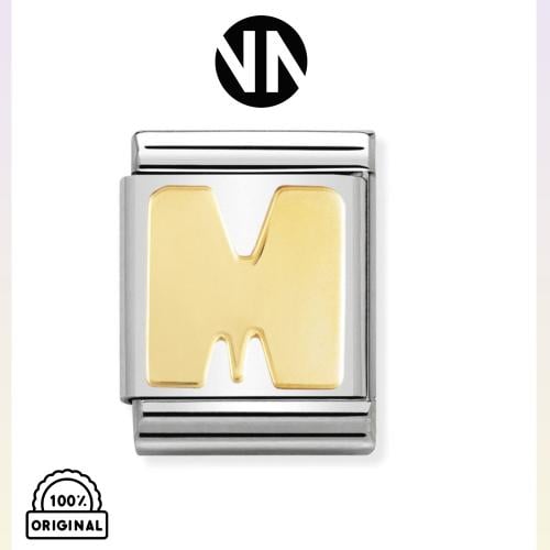 حرف M عريض ذهبي