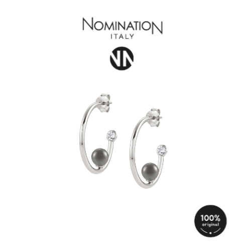 حلق فاشن فضي GREY PEARL