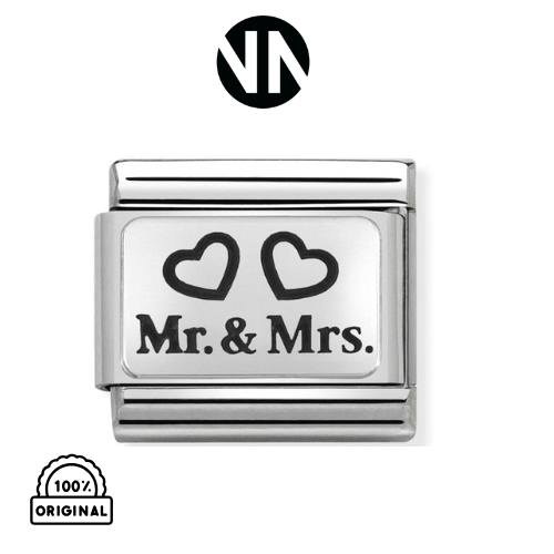 شكل تركيب كلاسك عبارة mr.&mrs. فضي
