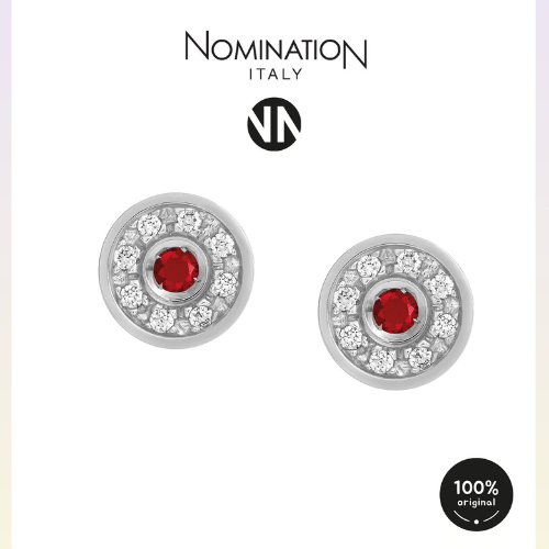 حلق فاشن فضيELITE ZIRCONIA RED