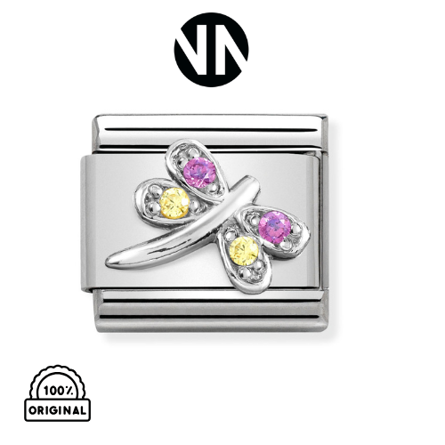 شكل تركيب كلاسك فضي يعسوب ليلكي واصفر