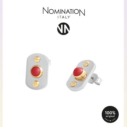 حلق نومينيشن حجر مرجاني لون احمر