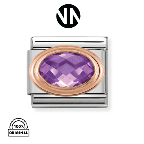 شكل تركيب كلاسيك حجر بيضاوي روزقولد GOLD PURPLE"