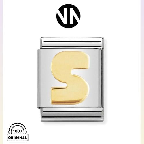 حرف S عريض ذهبي