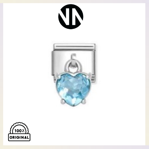 شكل تركيب كلاسك زيركون قلب نازل ازرق