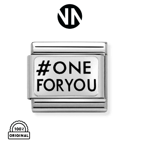 شكل تركيب كلاسك عبارة one foryou فضي