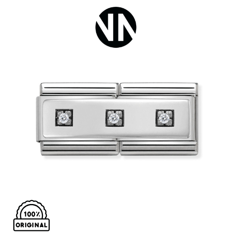 شكل تركيب كلاسك دبل فضي مع زيركون