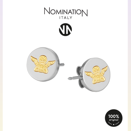 حلق نومينيشن حجر شكل ANGEL لون ذهبي