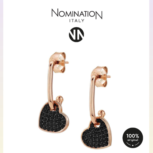 حلق فاشن روز قولد STUD HEART BLACK