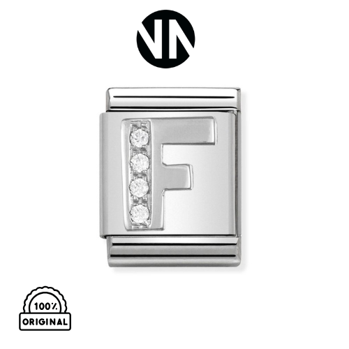 حرفF فضي عريض