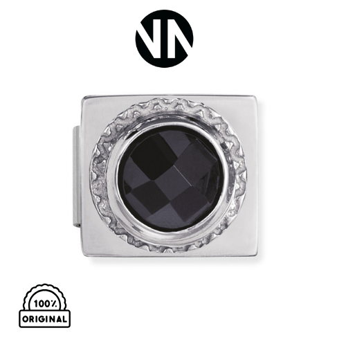 شكل تركيب كلاسك حجر زيركون ابيض دائري اسود