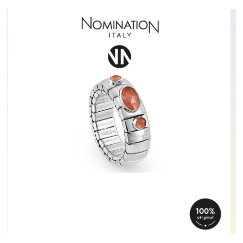 خاتم نومينيشن اكستينشن ذهبي حجر لون ORANGE