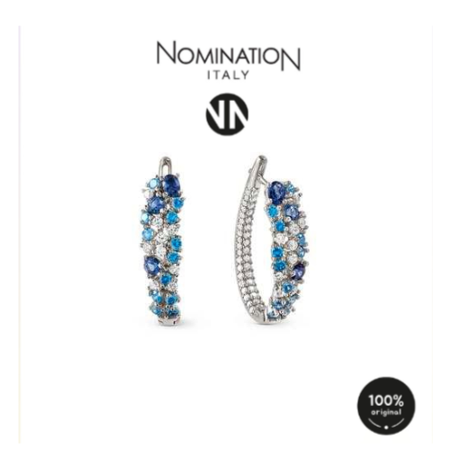 حلق نومنيشن فضي لون ازرق