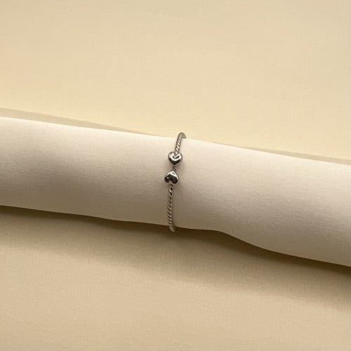 خاتم قلب فضي عيار 18