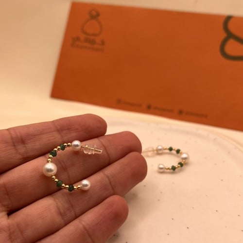 حلق لؤلؤ عيار 18