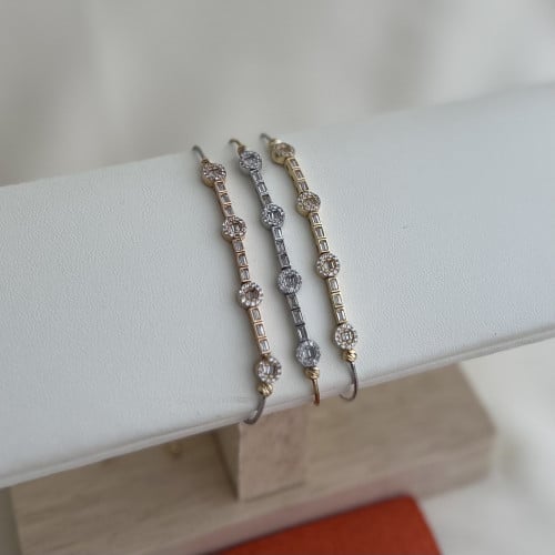 3 اساور بالوان متناسقة عيار 18