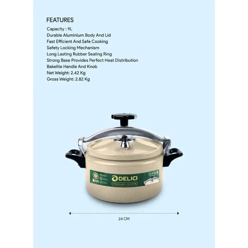 قدر ضغط جرانيت من ديليتشي سعة 9 لترًا ، بضمان لمدة...