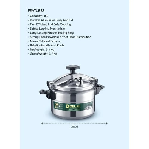 قدر ضغط ألومنيوم من ديليتشي سعة 15 لترًا مع ضمان ل...