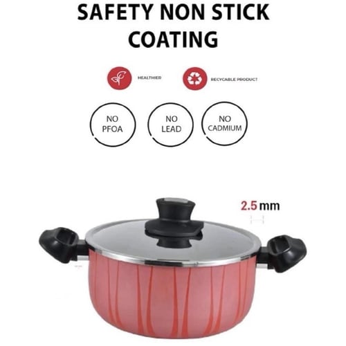 قدر تفلون مع غطاء ستانلس ستيل 26 سم من مستر كوك MI...