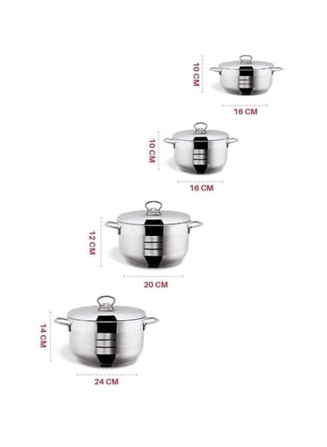 طقم قدور ستيل 9 قطع من مستر كوك MISTER COOK BA1900