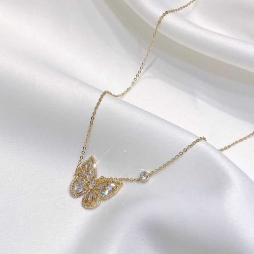 سلسال الفراشة مرصع بحجر الزركون