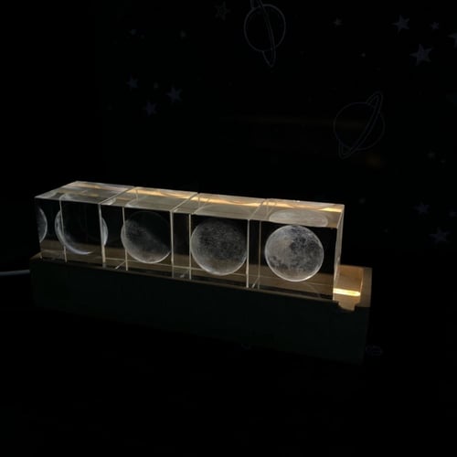 اضاءة القمر ثلاثية الابعاد 4 مكعبات