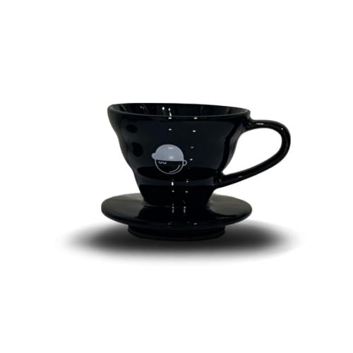 قمع تقطير اسود سيراميك مموج 01 | قهاوينا