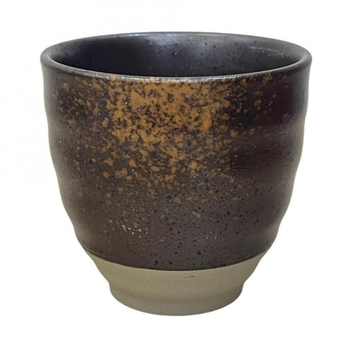 #14 كوب سيراميك بني وذهبي