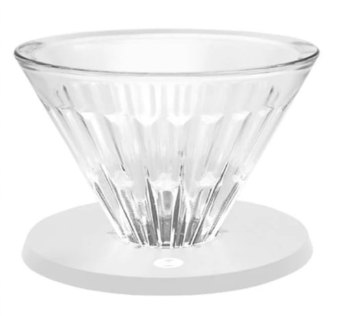 قمع تقطير زجاجي تايمور TIMEMORE 02-01 | V60 | ابيض