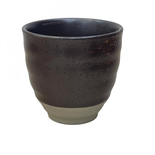 #14 كوب سيراميك بني وذهبي