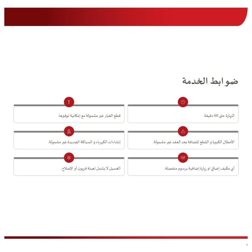 الباقات السنوية للوحدات المنزلية (باقة اطمئنان)