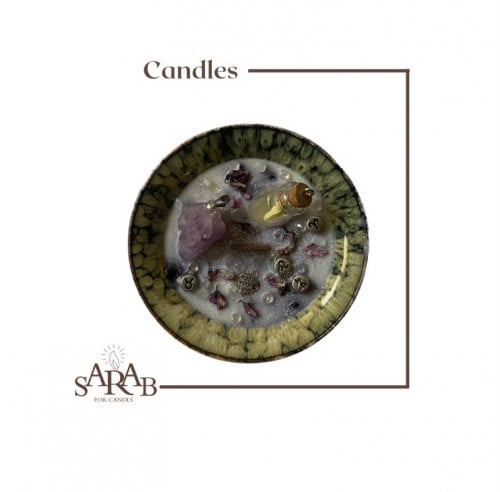شمعة سَلام بالسلسال والقارورة | لافندر