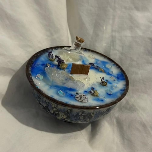 شمعة سَلام بالسلسال والقارورة | لافندر