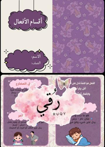 مطويه لغتي الصف الثالث ( أقسام الأفعال)