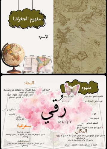 مطويه اجتماعيات رابع ( مفهوم الجغرافيا)