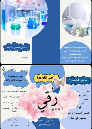 مطويه علوم ثاني متوسط ( محاليل الاحماض والقواعد