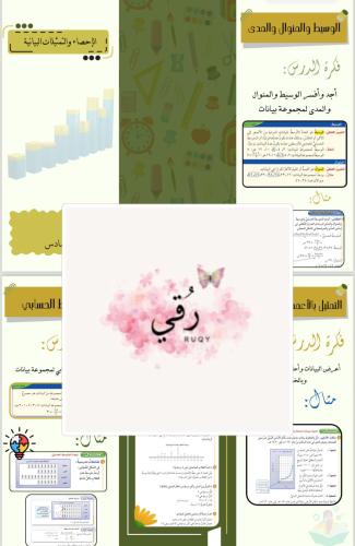مطويه رياضيات الصف السادس (الإحصاء والتمثيلات البي...